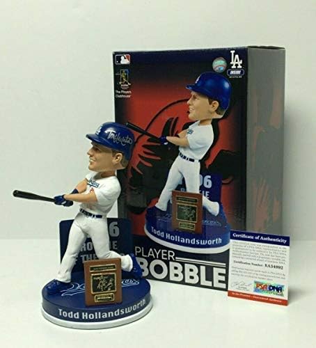 Todd Hollandsworth assinou Dodgers Baseball Bobblehead 96 NL Roy PSA 8A54992 - Figuras autografadas da MLB