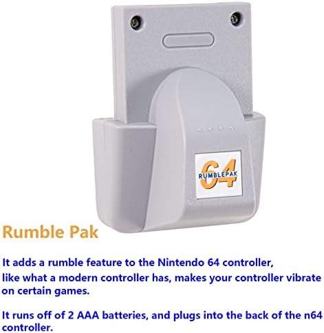 [Conjunto de pacote] Classic 64 Controller + Rumble Pak, InnExt Classic Wired Pad Pad Joystick [3D Analog Stick] Para N 64 - Plug & Play