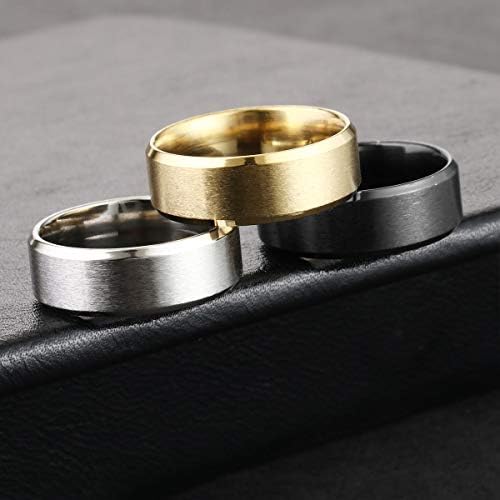 CottVott 3pcs/set de aço inoxidável legal anéis foscos escovados homens aliança de casamento dourado prateado preto cor