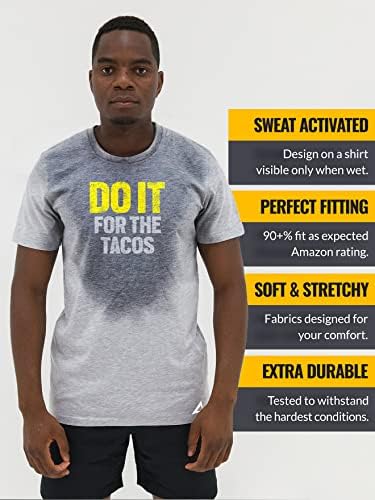 Camiseta de malha de treino de actizio masculino de tecido de algodão de manga curta Camisa motivacional ativada por suor -