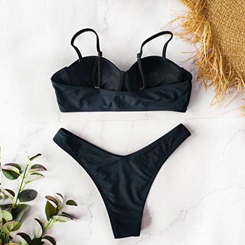 Smallyin Womenwearwearwarwear floral praia de duas peças Push up bikinis feminina sexy bisqui preto