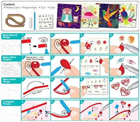 C.S. Crianças DIY Papel Quilling Arts & Crafts Gifts - Bird | Kits de design de quilling de papel 3D para crianças, faça sua própria arte de papel