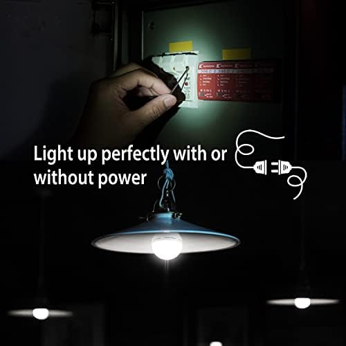 Lâmpada de emergência recarregável para queda de energia, lâmpada LED de backup de bateria para falha de energia em casa,