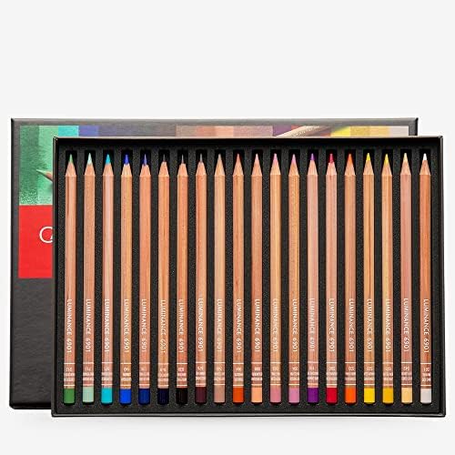 Caran d'Ache 6902 Lápis para colorir Luminância Retrato Vários 20 cores, multicolor, 26 x 19 x 2 cm.