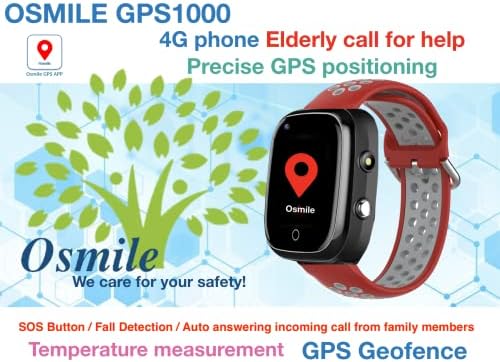 OSMILE GPS1000 GPS Tracker com alerta SOS, alerta de queda, função geofence, monitor de temperatura