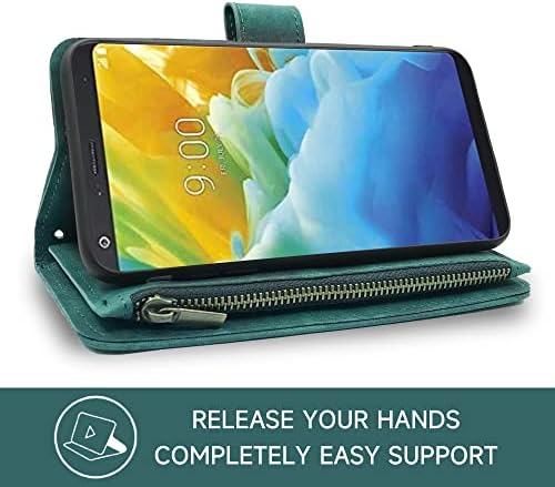Compatível com LG Stylo 4 Caixa de carteira e premium Coloque de couro vintage Titular do cartão de crédito Acessórios de células