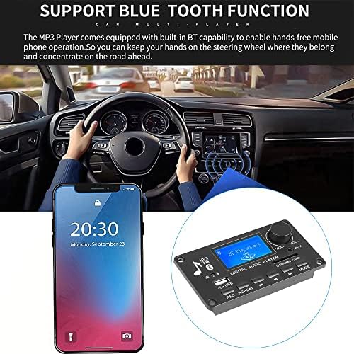 XXXDXDP 12V Bluetooth 5.0 Carro de receptor MP3 Player Decodificador Screen Color Tela FM Suporte de rádio Função Aux Audio
