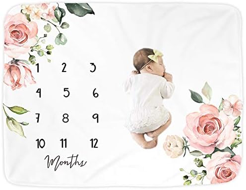 KUTE 'n' Koo Premium Fleece Baby Baby Milestone Baby Planta para menino Girl | Grandes cobertores de fundo fotográficos