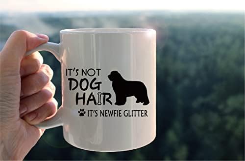 Kunlisa Cup de caneca de novofie engraçado, não é cabelo de cachorro é o recém-glitter caneca cerâmica-11oz de café com