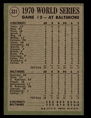 1971 Topps # 331 1970 World Series - Jogo # 5 - B. Robinson comete assalto Brooks Robinson Baltimore / Cincinnati Orioles / Reds Dean's Cards 5 - Ex Orioles / Reds
