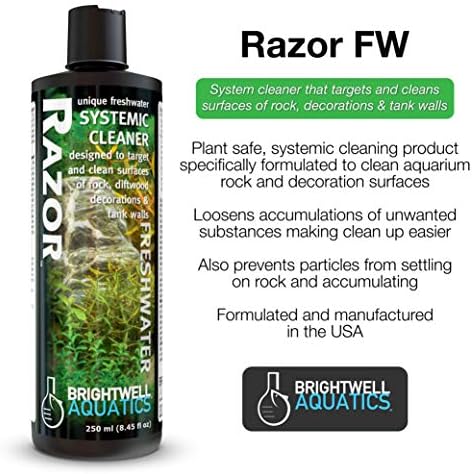 Brightwell Aquatics Razor Freshwater - Limpador de sistema que tem como alvo e limpa superfícies de rocha, decorações e paredes