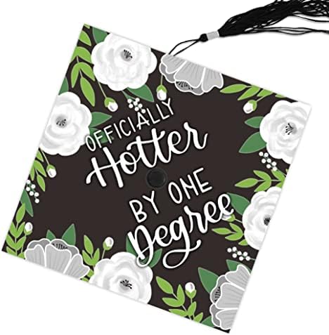 Topper de tampa de graduação de Ykyenr, capa de tampa de pós-graduação de adesivo de flores de vegetação, graduado inspirado no chapéu para graduação, decorações, favores de festas e suprimentos bymt-a22