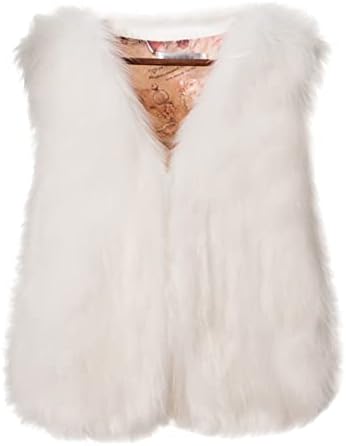 Festa de inverno Bom casacos sem mangas para mulheres abrem casacos de cor sólida fresca Fuzzy Fit V Neck Deckat para mulheres