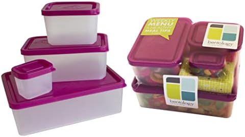 Pacote de 4 recipientes de almoço reutilizáveis ​​com tampas - se encaixa em sacolas e caixas de bento, cofre de microondas, à prova