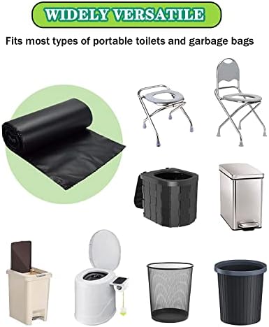 Seebrider 108 sacos de higiene portáteis, sacos de vaso sanitário de camping biodegradáveis ​​8 galões espessados ​​portáteis sacos de penico para sacos compostáveis ​​de 5 galões para adultos para adultos viagens ao ar livre