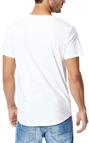 Camiseta de manga curta masculina tampa de algodão camiseta branca