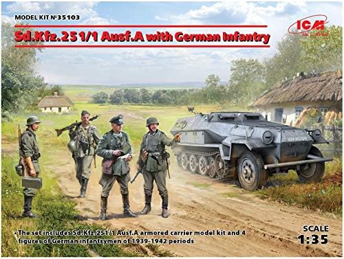 ICM ICM35103 1: 35-SD.KFZ.251/1 AUSF.A com infantaria alemã