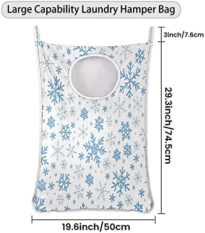 Padrão geométrico de flocos de neve para pendurar Saco de cesto de roupa, sobre a porta de lavanderia SACO DE LAPUNDY SACO DURO