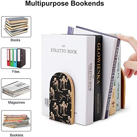 Mummies Wood Livros Livros de livros não esquiadores Decorativo titular Livro Stop prateleiras para livros pesados ​​Revista 1