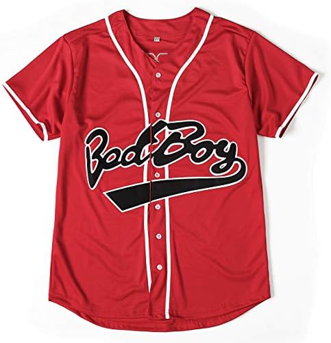 Bad Boy 10 Jersey de beisebol, roupas de hip hop dos anos 90 para festa de aniversário, clube e vestido de pub