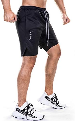 Andongnywell Men's Running Quick Dry Lightweight Gym Shorts com bolsos calças atléticas de treino