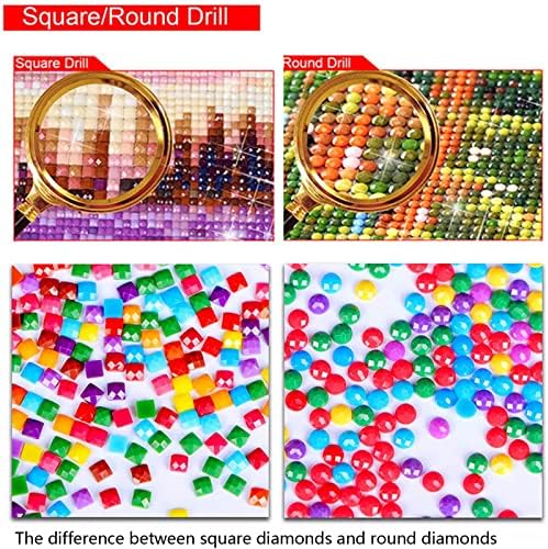 5D Kits de pintura de diamante, arte de diamante para adultos para crianças iniciantes, DIY Round/Square Drill Full Diamond Painting