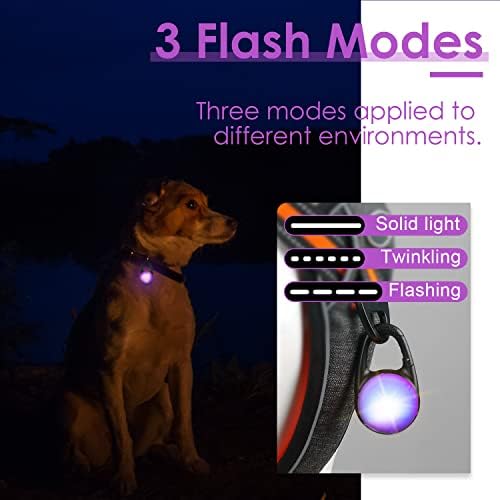 Thinkpet Dog Collar Light para caminhada noturna, pisando cão noturno clipe de estimação à prova d'água LED LED LEITO A PASSE
