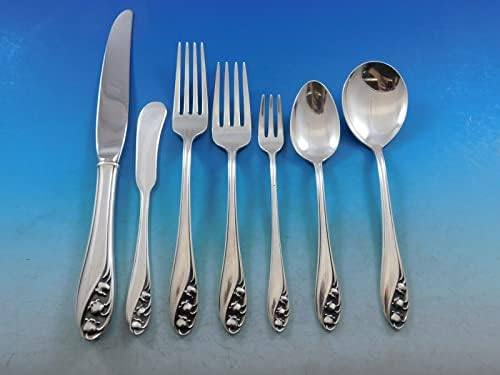 Lily of the Valley by Gorham Sterling Silver Falheres Set 8 Service 64 peças