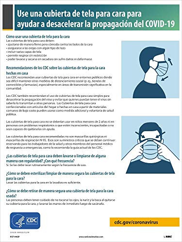 NMC PST144PPSP Uso de poster de cobertura de pano, espanhol, 12 x 0,01 x 18, papel, pacote de 5