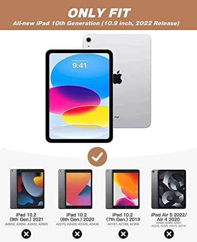 Zryxal Novo iPad 10th Geração Case de 10,9 polegadas 2022 com porta -lápis, estojo inteligente para iPad com TPU suave [Suporte Auto Wake/Sleep]