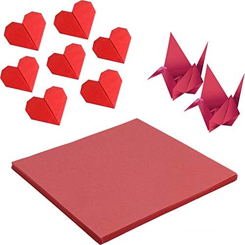 50pcs vermelho pêssego corações de origami papel 50pcs pêssego vermelho