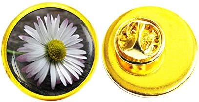 Daisy Flower Pin, Broche de flores da margarida, jóias da natureza, broche botânico, pino de cúpula de vidro da margarida, M150