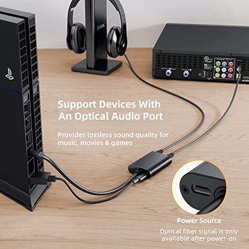 ANDTOBO 【Atualizado】 Digital Toslink Splitter de fibra óptica 1 em 2 OUT Cabo de adaptador de áudio 【Melhoria do sinal】