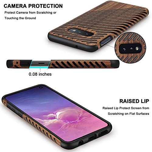 Tendlin Galaxy S10E Grain de madeira de madeira externa e caixa de silicone TPU flexível compatível com Samsung Galaxy S10E