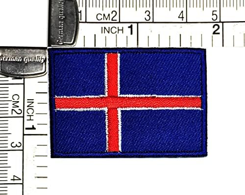 Kleenplus 2pcs. 1,2x1,7 polegada. Islândia Flag Bordado Ratch Ferro em Sew On Flag country nacional de emblemas para