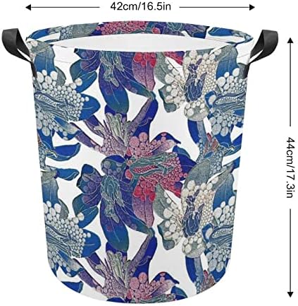 Cesta de lavanderia floral background-1217 cesto de lavanderia com alças Saco de armazenamento de roupas sujas dobráveis ​​para quarto, banheiro, livro de roupas de brinquedo