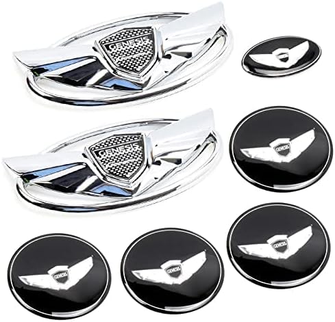 Junbie 7pcs Black 3D Badge Emblems Front +traseiro +rodas de direção Forhyundai 2010-2015 GENESIS CUPE STILING DE CAR