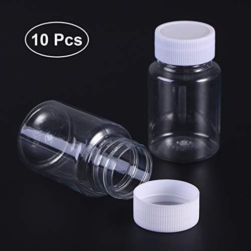 Garrafa de pílula de pílula de pílula espessa garrafa de pílula de 10pcs limpa garrafas vazias garrafas de recipiente Medicador de armazenamento