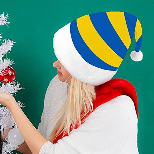 Bandeira ucraniana chapéu de Natal Papai Noel Chapé