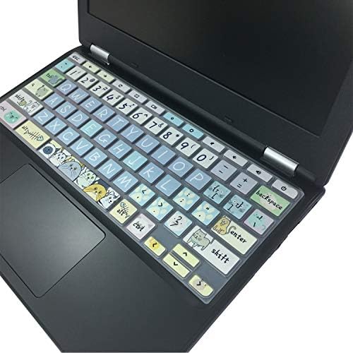 Capa do teclado de silício WSLUCKO para Lenovo Chromebook C330 11.6 2019/2018 /Chromebookflex 11 /Chromebook N20 N21 N22 N23 100E 300E 500E 11,6 /Chromebook N42 N42-20 polegadas, gato bonito