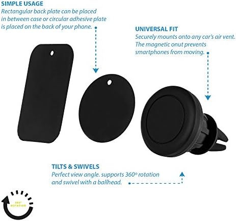 CILO® Magnetic Car Mount Holder Cradle para iPhone 7 7 Plus/6s Plus/6s/6, Samsung Galaxy S8 Edge S7 S6 Nota 5, Nexus 6, &