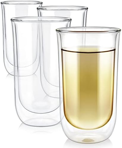 Tulipas de chá Tulipas grandes copos isolados para chá gelado, café frio e outras bebidas - vidro de borossilicato