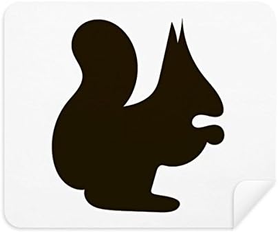 Black Squirrel Animal Retrato de limpeza de pano de pano limpador 2pcs Camurça tecido