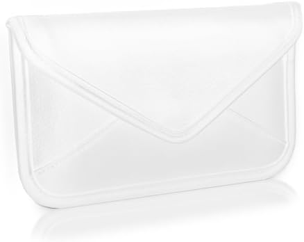 Caso de ondas de caixa compatível com Honor 6C Pro - Elite Leather Messenger Bolsa, Design de envelope de capa de couro sintético para Honor 6C Pro - Ivory White