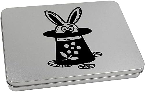 Azeeda 'Rabbit in Magic Hat' Metal Articled Stationery Tin/Storage Box