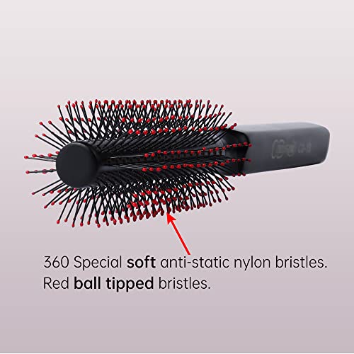 Escova de cabelo redonda pequena para secagem de sopro curto, fino e fino, penteado de giro de estilo de estilo de