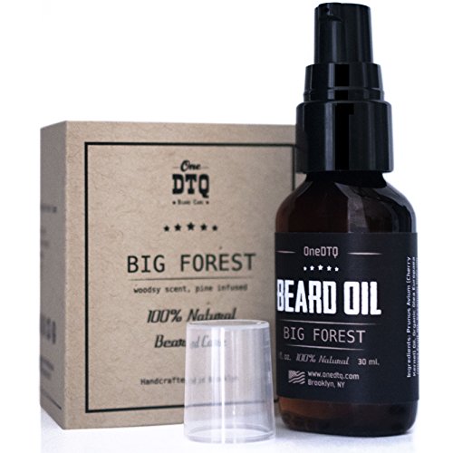 O óleo de barba grande da floresta é um condicionador de crescimento de barba, 1 fl oz, toda a madeira de cedro natural e óleos