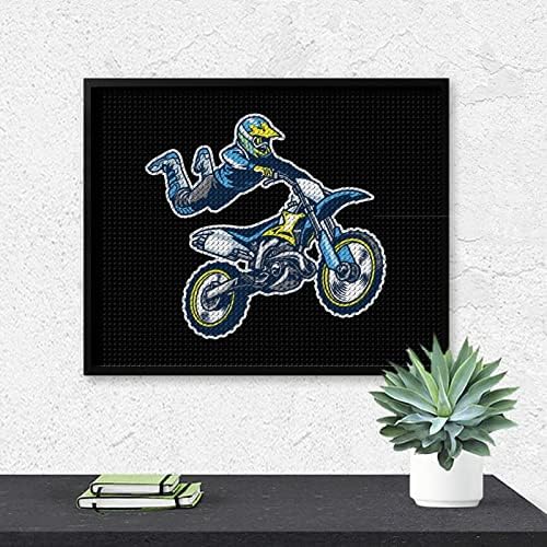 Kits de pintura de diamante de motocross Rider 5D DIY FLILHO FULHO RETRA DE RETRAS DE ARTES DE WALL Decor para adultos 16 x20