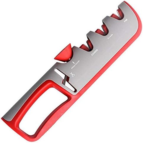 Facas de faca XXWDDP Manual Ajuste os afiadores 4 estágios de tesoura Facia de afiar Red-Grey