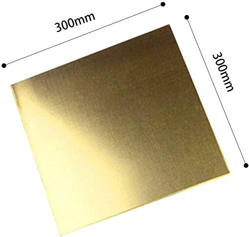 Folha de latão Huilun Folha de metal de bronze cortes Prime qualidade H62 Folha de latão, tornando adequado para solda 0. 5mm x 300 mm x 300 mm de placas de latão